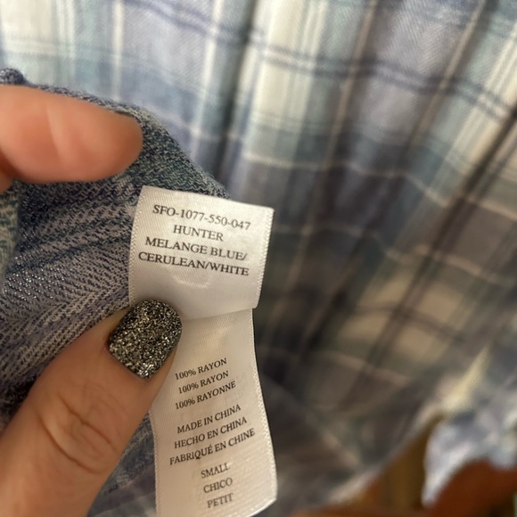 Rails Plaid Hunter Melange Blue White Button Down Shirt - Picture 6 of 6